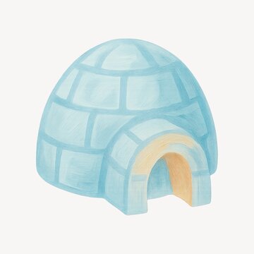 Cozy Arctic igloo illustration.