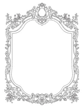 Luxury Baroque Ornamental Frame Set with Gold Wedding Borders and Vintage Decorative Elements