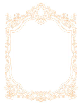 Luxury Baroque Ornamental Frame Set with Gold Wedding Borders and Vintage Decorative Elements