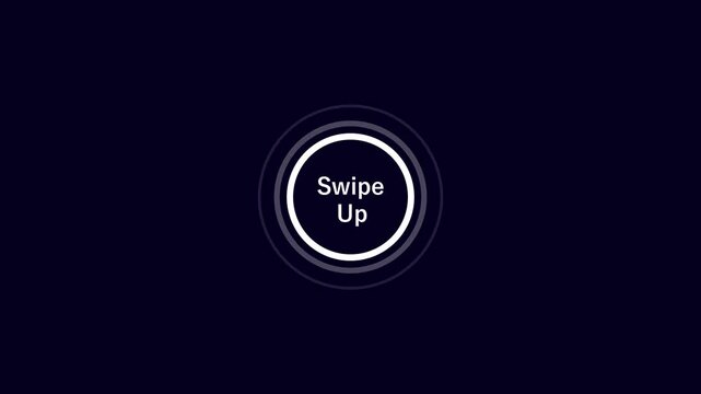 Minimalist swipe up circular motion interface animation showcasing user interaction guide for modern