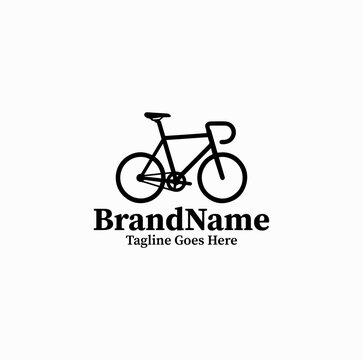 Black image vector logo of classic commuter bicycle side view for ride icon on white background