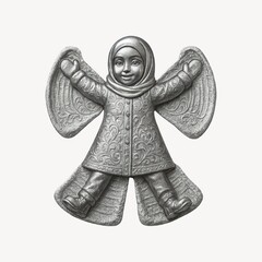 Naklejka premium Charming winter angel illustration