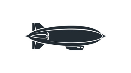 Black blimp zeppelin airship silhouette icon on white background. © Ziucas