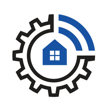 house home gear logo vector