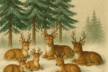 Fototapeta premium Serene winter forest scene.