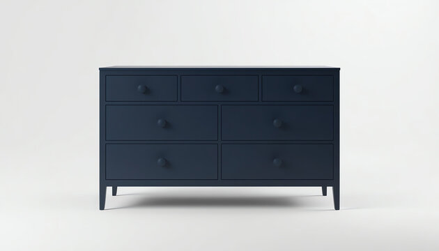 Blue wooden dresser isolated on white background