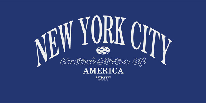 Retro vintage typography streetwear design. New york city america typography for print, jersey, tee, hat, t-shirt, sweatshirt, hoodie, wall art for clothing brand design - Vector