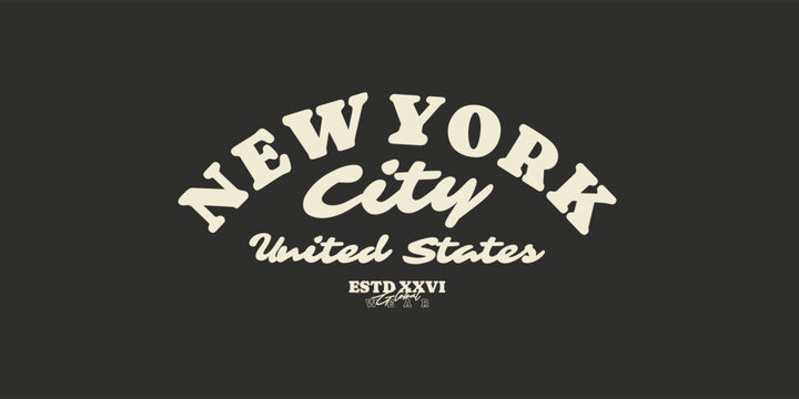 Retro vintage typography streetwear design. New york city america typography for print, jersey, tee, hat, t-shirt, sweatshirt, hoodie, wall art for clothing brand design - Vector