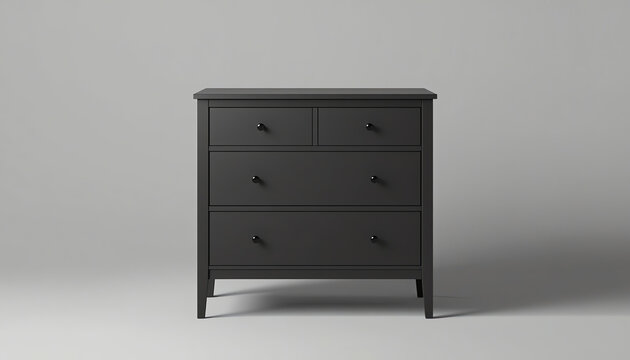 Grey chest of drawers isolated on white