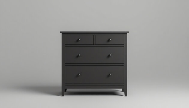Grey chest of drawers isolated on white
