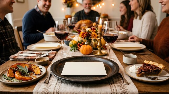 A heartwarming thanksgiving gathering with family and friends a beautifully set table and a delicious feast creating cherished memories together