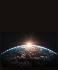 Sunrise Over Earth Horizon from Outer Space © MdShahin
