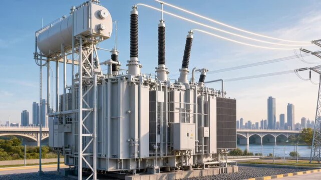 Large Power Transformer at Modern Urban Substation
