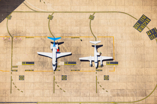 RFDS Pilatus PC-24 and King Air B300 parked at Sydney Airport