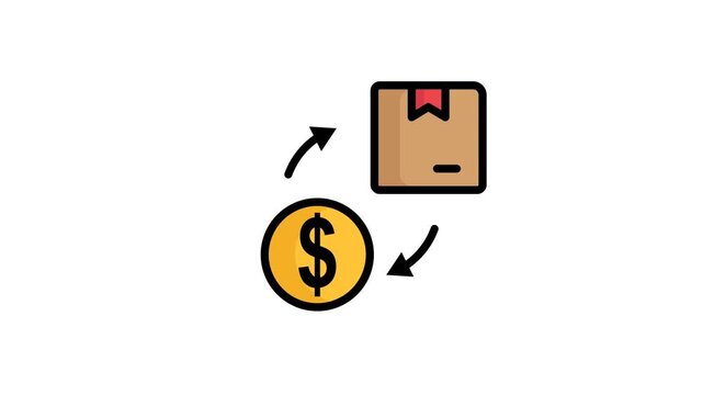 Purchasing icon animation. icon animation related to procurement. suitable for user interface, provide visual feedback and more. alpha channel. transparent background