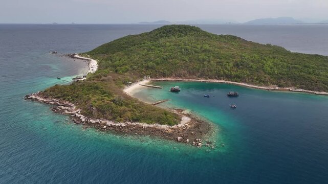 Aerial view of Hon Mun island in Nha Trang, Vietnam