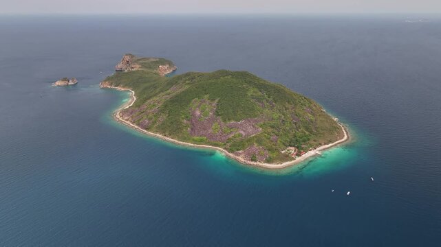 Aerial view of Hon Mun island in Nha Trang, Vietnam