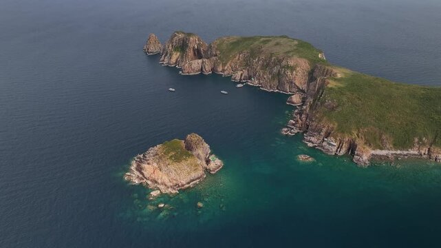 Aerial view of Hon Mun island in Nha Trang, Vietnam