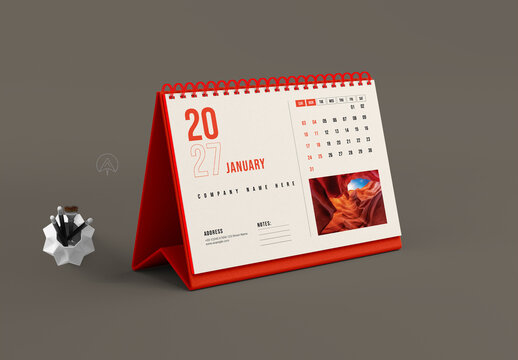 Desk Calendar Template 2027