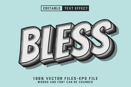 3D Hand Drawn Sketch Editable Text Effect Vector EPS Format
