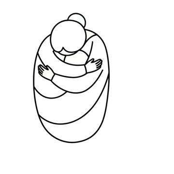 Person hugging themselves