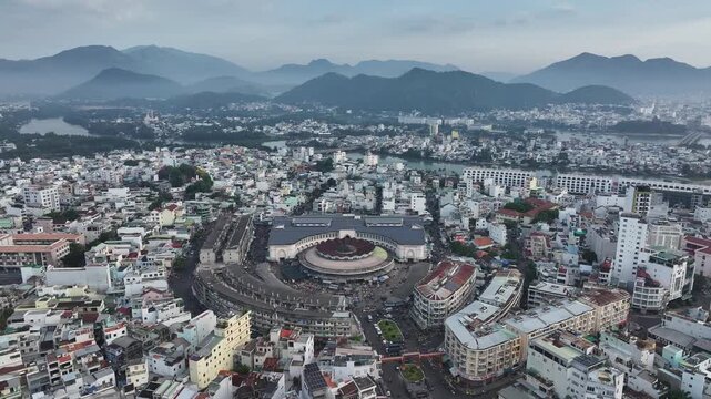 Aerial view of Nha Trang city skyline in Vietnam