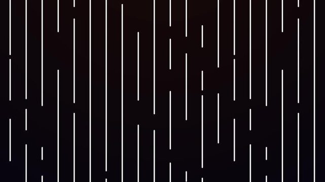 Abstract motion graphic featuring minimalist white dashed lines moving vertically across a dark background. Perfect for modern, clean backdrops and tech presentation overlays.