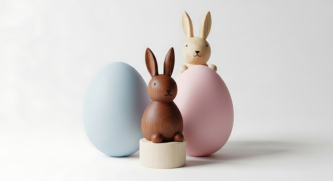 Three colorful easter eggs with flowers
