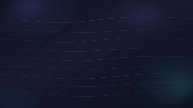 Subtle, curved grid lines gently swaying over a dark ambient background with soft glow highlights. Perfect for elegant tech overlays and subtle video backdrops.