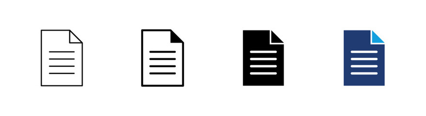 Document icon. File document symbol. Simple pictogram for digital documents, paperwork, business records, file management, information storage and office administration © ManualStock