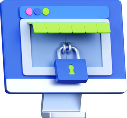 Obraz premium Secure Online Shopping Ecommerce Security
