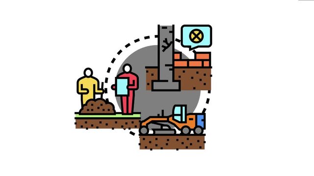 Construction engineers and workers developing and excavating strong groundwork, a solid foundation, and stable base structure for successful building, ensuring reliability