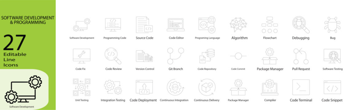 Software Development & Programming icon set.