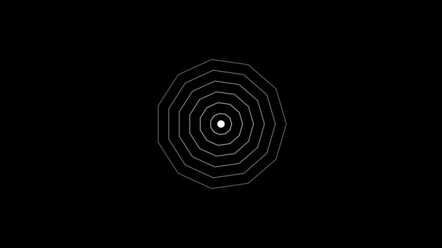 Minimalist concentric octagon pulse animation, abstract geometric motion background