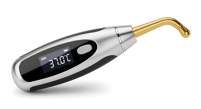 Modern digital thermometer measuring body temperature