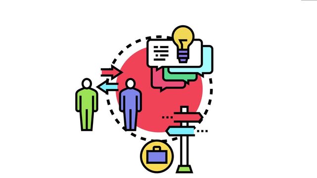 Business people engaging in communication and decision making processes, creating solutions and offerings, symbolizing the development of confidence in partner relationships and services