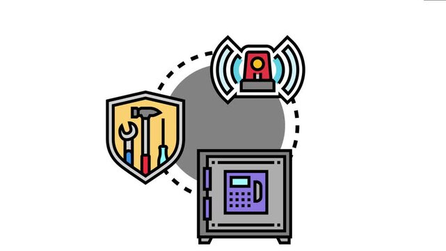 Built in safety mechanisms connecting various protection elements like alarm systems, reinforced security, and dependable vaults for robust safeguarding and prevention