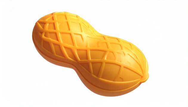 Stylized 3D Rubber Dog Toy with Crisscross Texture Isolated