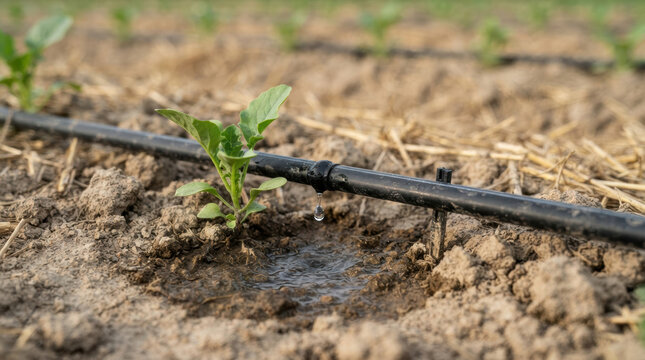 Seedling drip irrigation supports food security amid agricultural challenges in dry field with healthy green growth