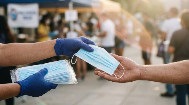 Healthcare equity initiatives support mask distribution and community protection during crowded outdoor public event