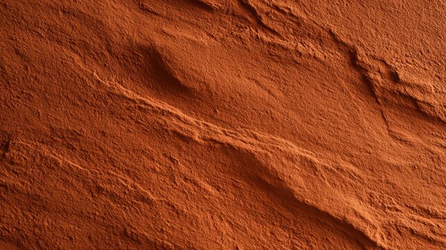 A terracotta clay tablet has subtle imprints on its warm matte surface. It sits on a natural backdrop with plenty of space nearby.