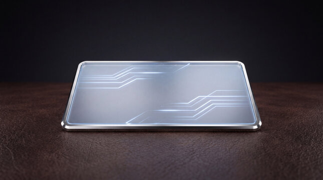 Frosted Sapphire Glass Digital Payment Card On Leather Blotter