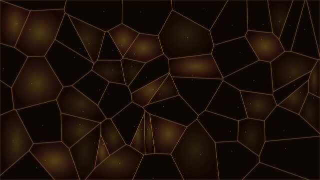 Warm Amber Geometric Voronoi Cells Shifting