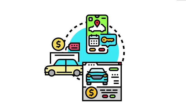 Car rental booking service providing convenient online vehicle selection. Payment processing. And receiving digital keys through a mobile application