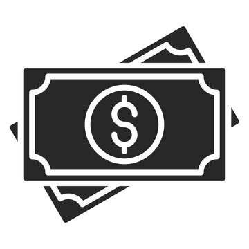 Black dollar bill stack icon design