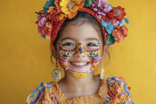 Vibrant celebration of childhood with colorful face paint