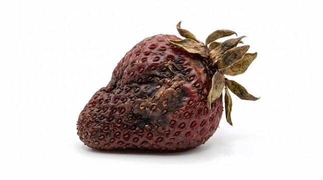 Severely Rotten Strawberry with Collapsed Wrinkled Surface