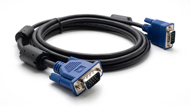 Vga video cable connectors isolated on white background