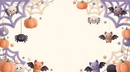 Obraz premium Fluffy Spider Halloween Background