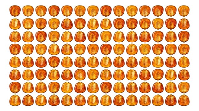 Seamless Pattern of Golden Corn Kernels on White Background